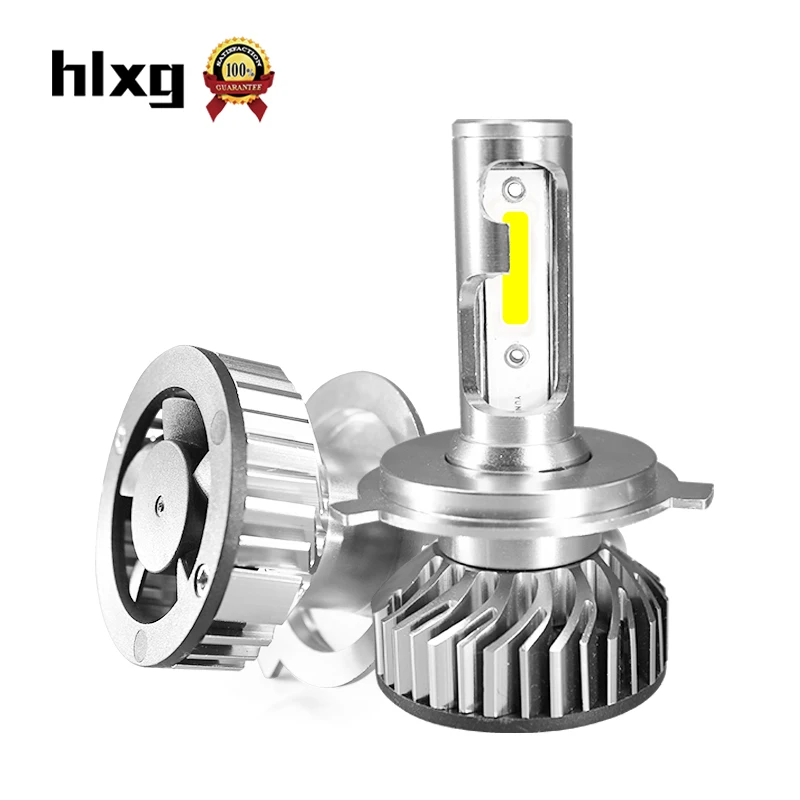 Hlxg мини лампа H4 LED автомобилей головной светильник s лампочки двойной высокий