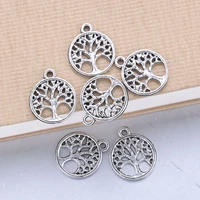 100pcs 15x15mm antique life tree trendy charms necklace pendant jewelry accessory making man women retro style jewelry