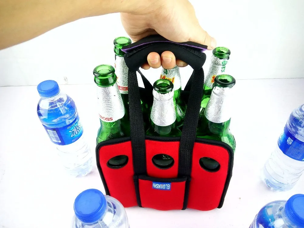 outdoor neoprene 6 can Cooler Beer backpack picnic basket bag set Wine box Chillers Frozen wedding Bottle PP tableware bar lunch | Спорт и - Фото №1