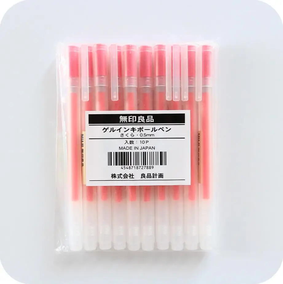 Гелевые ручки MUJI 10 шт. черные/синие/красные чернила цветные 0 5 мм 38 милые школа