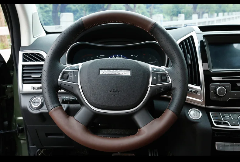 Lsrtw2017 Хомут кожаный чехол рулевого колеса автомобиля для Защитные чехлы для сидений, сшитые специально для great wall haval H9