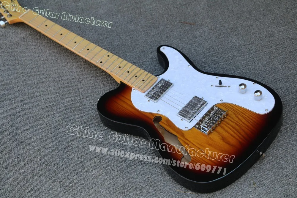Классический магазин на заказ Thinline Роскошная электрогитара Ash F hole TL гитара