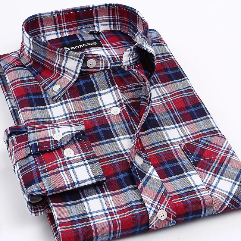 Для мужчин S Классический Стиль модные Костюмы Оксфорд Сорочки выходные для Non-Iron