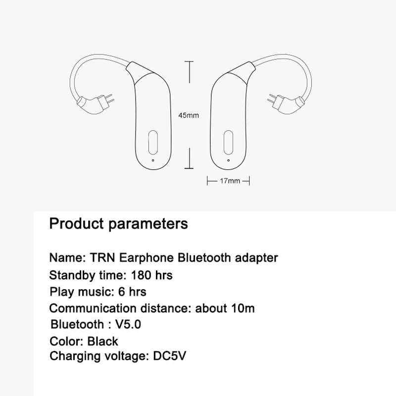 TRN BT20 беспроводной bluetooth 5 0 ушной крючок HIFI наушники 2PIN/MMCX разъем использовать для
