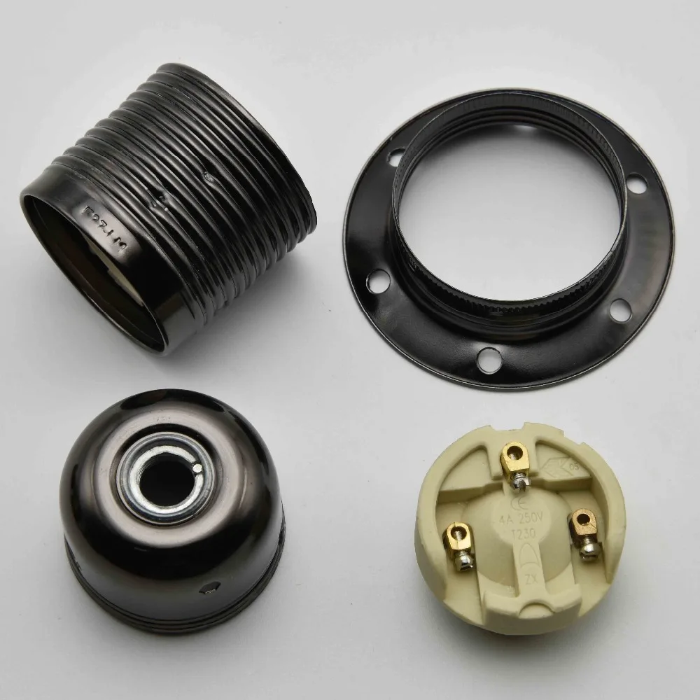 Винтажные винтовые цоколы Эдисона E27 держатель для лампы плакировка из сплава