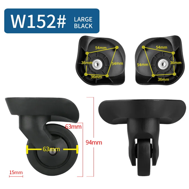 W152 Large Black 14-30 дюймов Чехол для костюма на колесиках, универсальные аксессуары для багажа, чехол для костюма на колесиках, запчасти, высокое качество, чехол на колесиках, ролики - Цвет: W152 Large Black