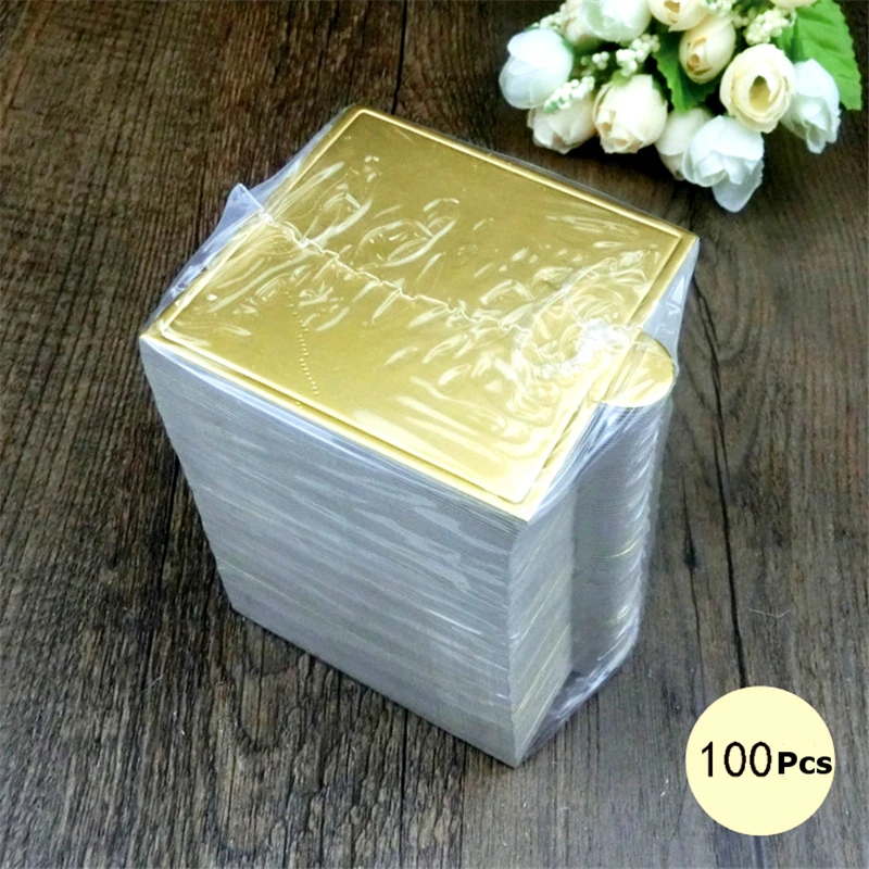 100 шт./компл. квадратные муссовые доски для тортов золотые бумажные украшения