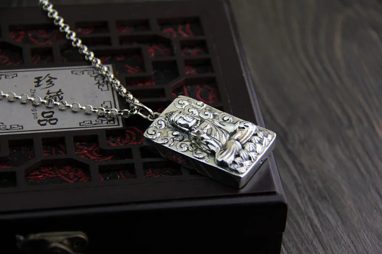 Uglyless S 925 Thai Silver Shakyamuni Buddha Pendants Unisex Religious Men Women Necklaces without Chains Engraved Fine Jewelry | Украшения