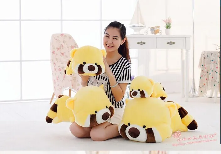 Около 40 см Прекрасный Енот плюшевые игрушки лежа енот кукла пледы Подушка