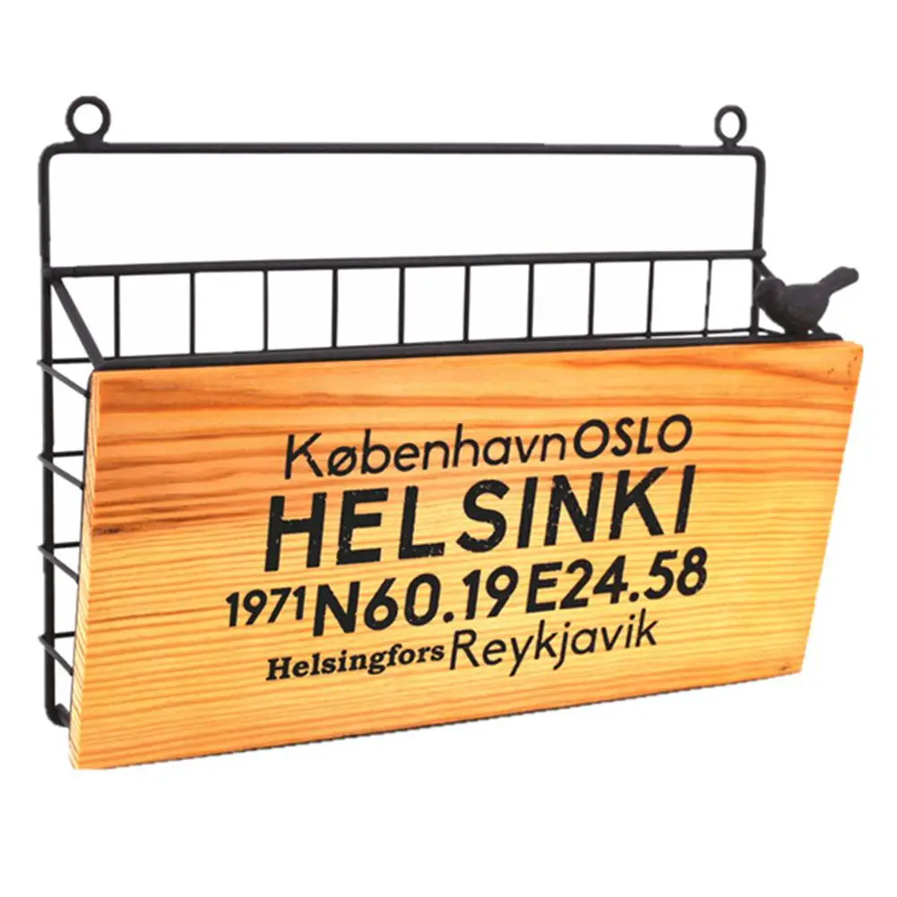 Железная художественная стена подвесная буквенная газета журнал корзина для