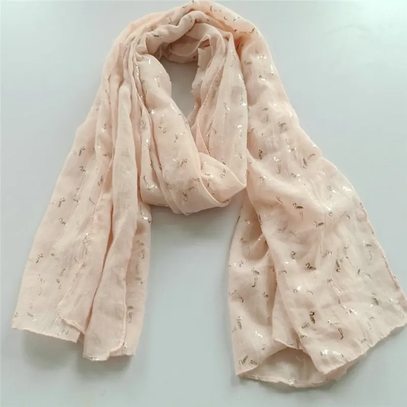 Роскошный бренд Фламинго розовое золото шарф с тиснением фольгой повседневные