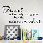 Путешествие-это единственное, что делает вас более богатым цитатой, Настенная Наклейка для спальни, детской комнаты, путешествия, приключения, путешествие, Настенная Наклейка с надписью, винил