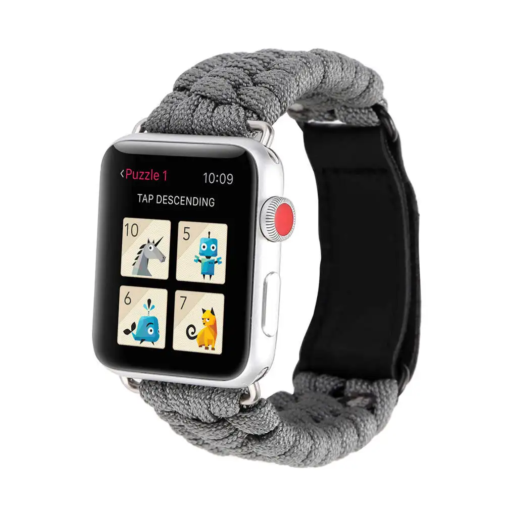 Тканый ремешок для часов Apple Watch 38 мм 42 мм 40 мм 44 мм нейлоновая веревка браслет для выживания ремешок для часов Apple Watch Series 5 4 3 2 1 ремешок