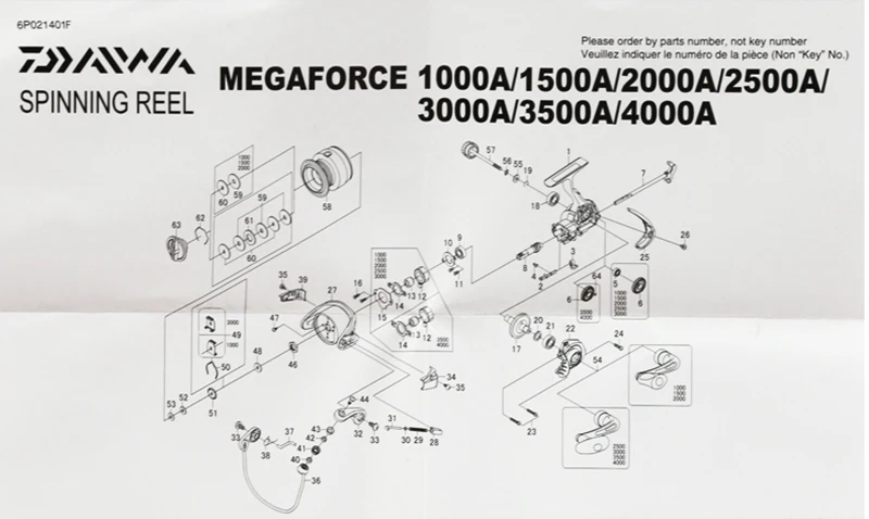 DAIWA MEGAFORCE спиннинговые Рыболовные катушки с запасной ABS катушкой 2000A 2500A 3000A 4000A спиннинговое колесо Carretilha Pesca аксессуары