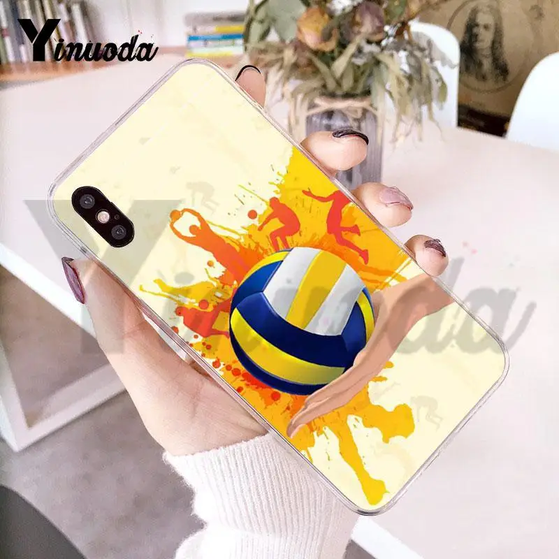 Yinuoda спортивный волейбол прозрачный чехол для телефона iPhone 8 7 6 6S Plus X 10 5 5S SE 5C XS XR