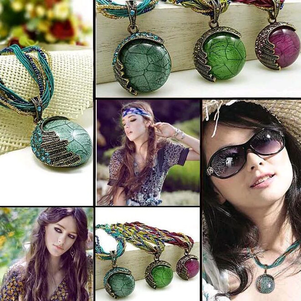 FAMSHIN Для женщин ювелирные изделия драгоценный камень кристалл многослойные бусы