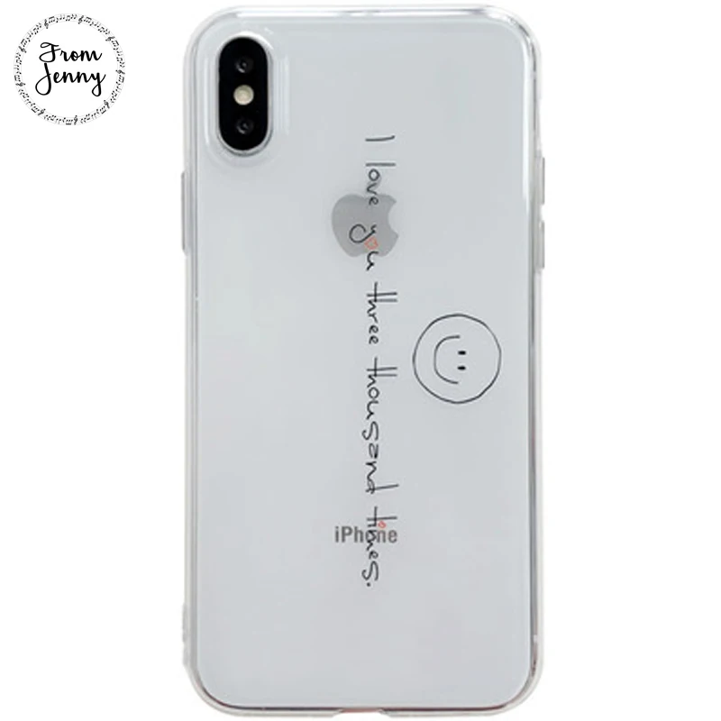 Летний прозрачный чехол из ТПУ от Jenny для iPhone 11Pro подходит X XR XS Max 6 6s 78 Plus Smile Love Soft