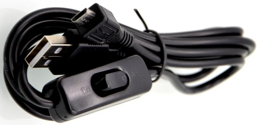 Кабель питания с USB на Micro и выключателем для Raspberry Pi 3 Model B + plus бесплатной