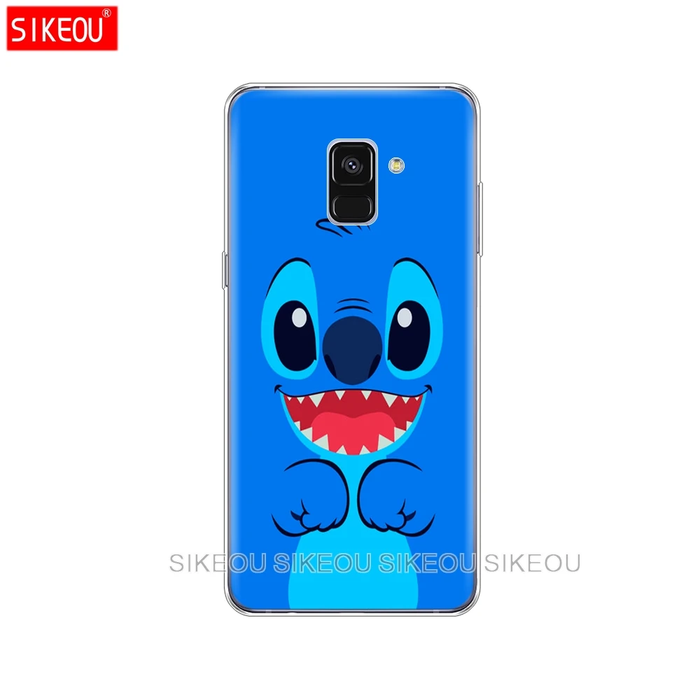 Silicone phone case cover for Samsung Galaxy A8 2018 A3 A310 A5 A510 A7 2016 2017 cute cartoon Lilo Stitch |