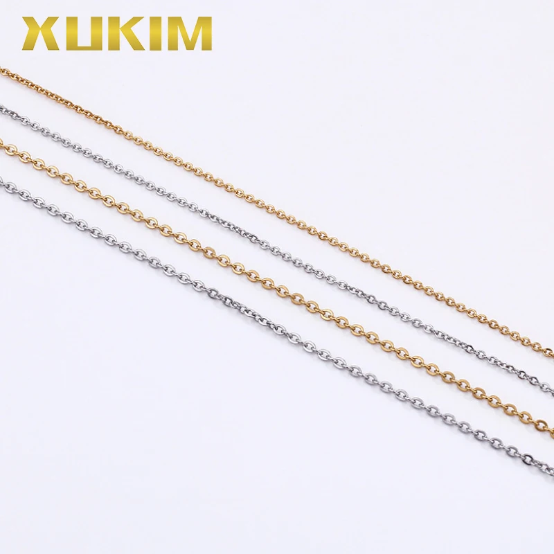 

XCN225 Xukim Jewelry titanium steel gold color Chain men fasion special black and sliver necklace women 2019 new hot gift