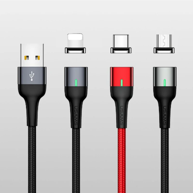 USAMS Магнитный кабель для iphone 7 Micro Usb Type C адаптер быстрой зарядки Microusb Type-C