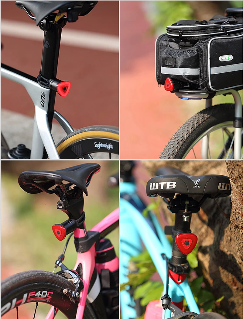 AGEKUSL MTB для велосипедов мотоциклов велосипедный Интеллектуальный задний фонарь светодиодный свет лампы Авто старт/стоп тормоз зондирования IPX6 Водонепроницаемый свет