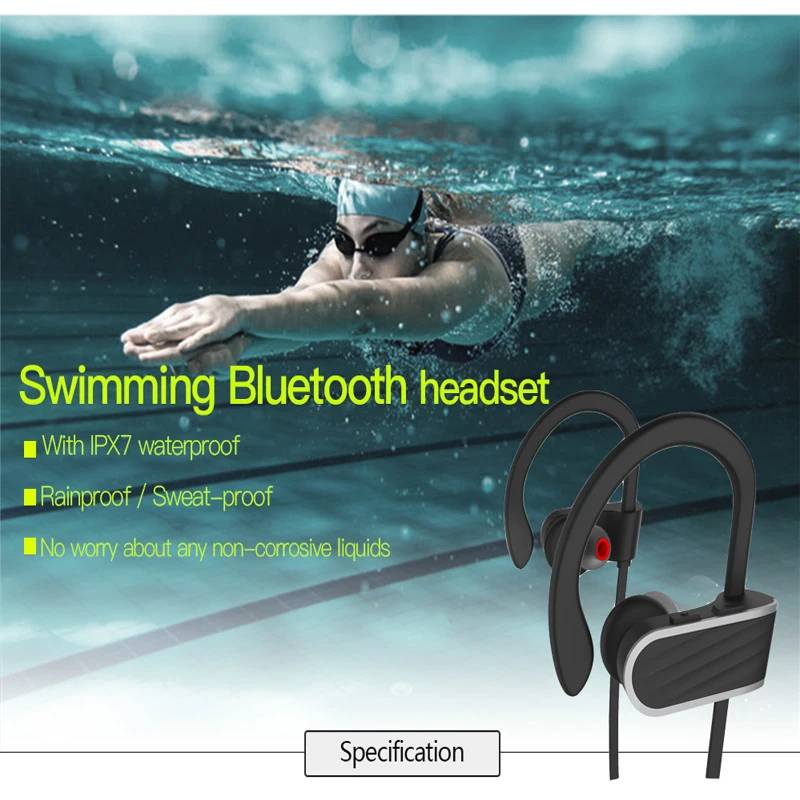 Rinsec R13 IPX5 Водонепроницаемая гарнитура для плавания Беспроводная Bluetooth V4.1