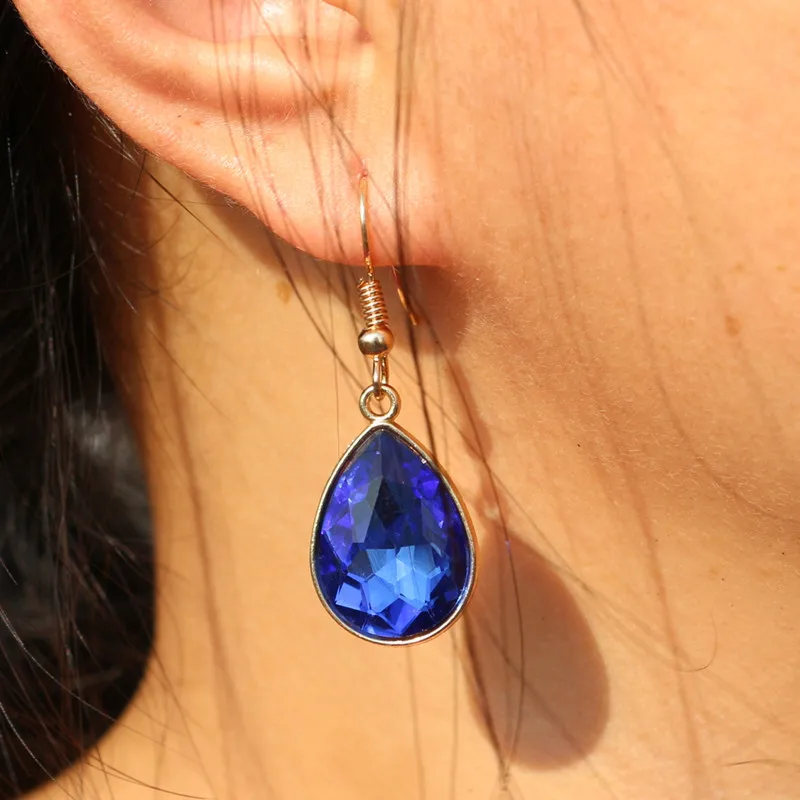 Женские Висячие серьги с кристаллами висячие в форме капли модные украшения 2018 |