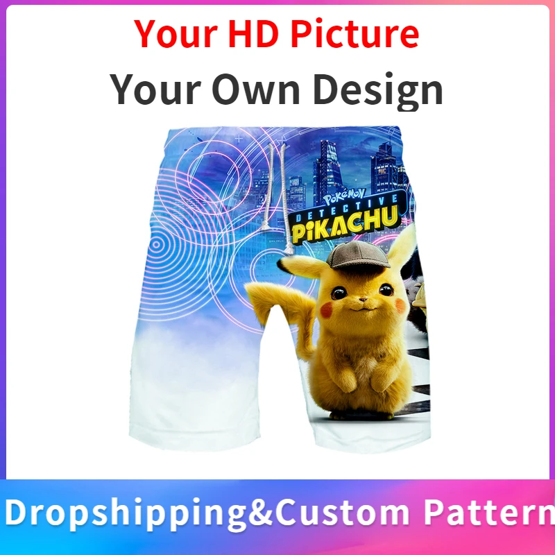 Pokemon Detective Pikachu 3D печать 2019 горячая Распродажа пляжные шорты для Мужские Пляжные