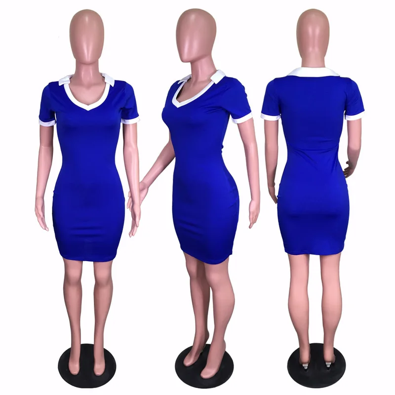 HAOOHU T Shirt Dress Solid V-neck Short Sleeve Slinky Bodycon mini paragraph Summer Clothes For Women Plus Size -XXL | Женская одежда