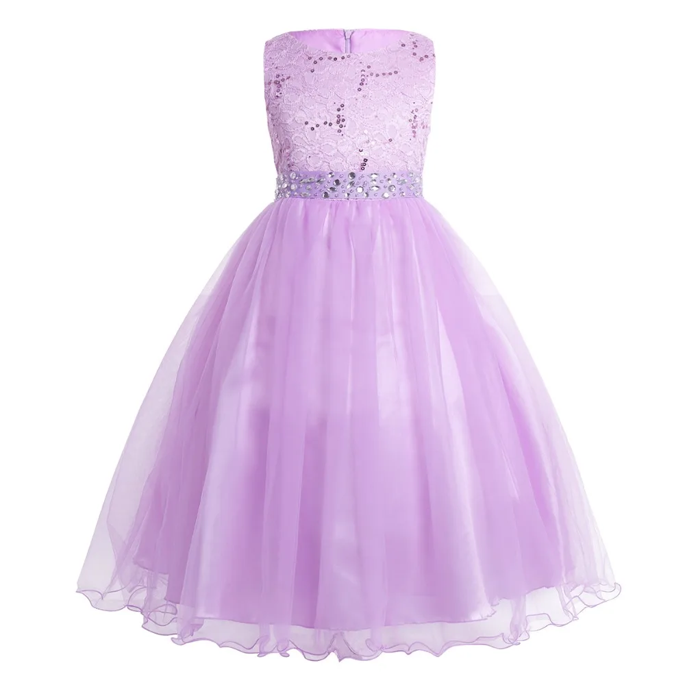 Iiniim/платье принцессы для девочек-подростков; vestidos; свадебное кружевное бальное платье в сеточку; элегантное торжественное детское платье-пачка для дня рождения