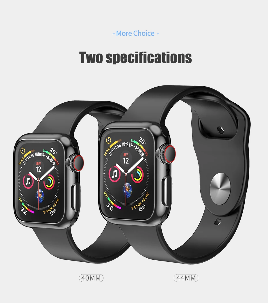 HOCO TPU мягкий чехол для Apple Watch series 4 защитный чехол с Покрытием s 44 мм 40 мм для iWatch все вокруг ультра тонкая рамка Крышка