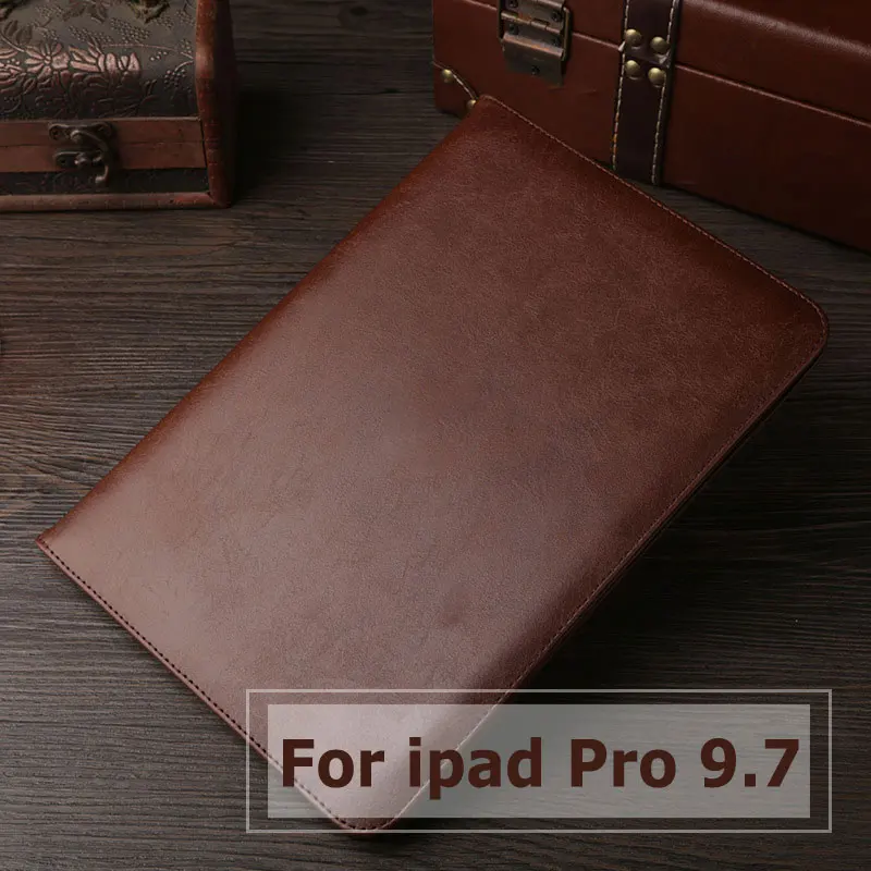 Coffee for Pro 9.7 Ультра мягкий чехол из искусственной кожи для iPad Pro 9,7 10,5 12,9, Ретро Чехол с магнитным ремешком для сна/пробуждения, держатель для планшета, подставка, флип-чехол - Цвет: Coffee for Pro 9.7