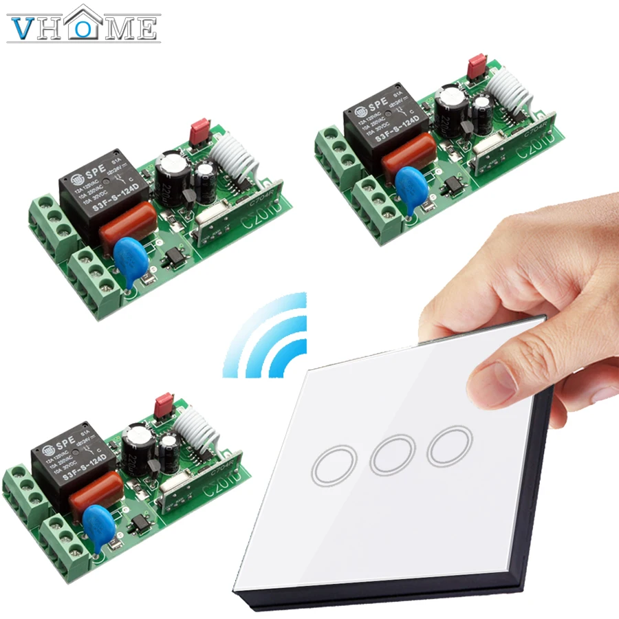 Отеля Vhome пролегает smart touch дистанционное управление переключатель панель RF 433 мГц