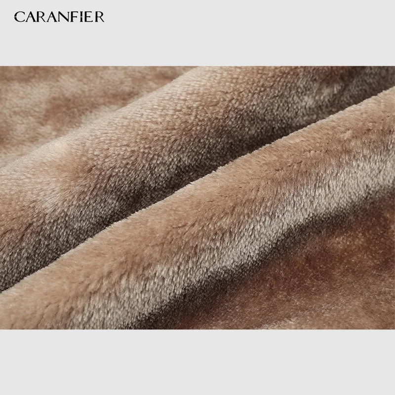 CARANFIER мужская зимняя куртка толстая бархатная Мужская кожаная среднего возраста