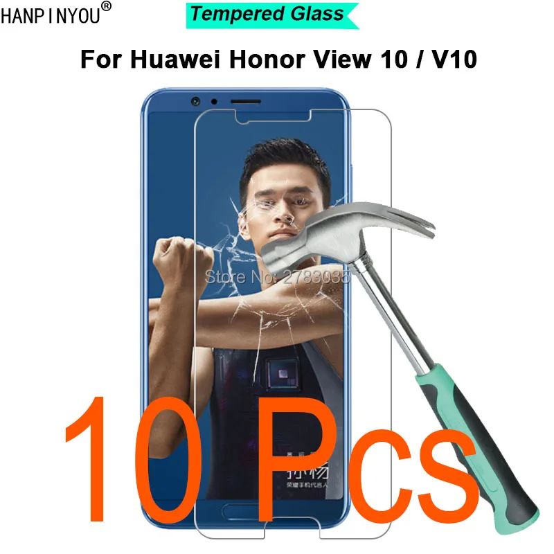

10 Pcs/Lot For Huawei Honor View 10 V10 9H Hardness 2.5D Ultra-thin Toughened Tempered Glass Film Screen Protector Protect Guard
