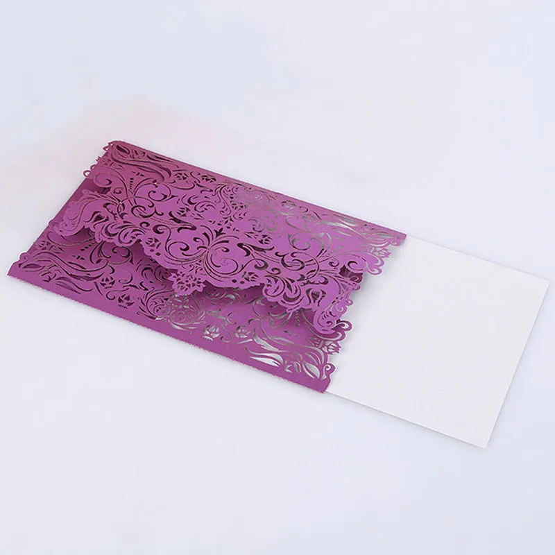 50 шт./Лот фотобумажный конверт с кружевом и жемчугом лазерной резкой для