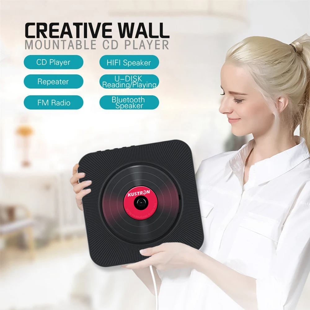 Настенный Bluetooth cd плеер потяните переключатель с дистанционным HiFi динамиком USB