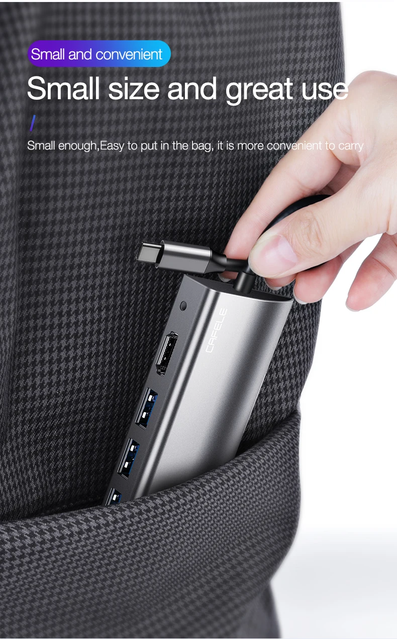 CAFELE Многофункциональный USB C концентратор, type C к Мульти USB 3,0 HDMI адаптер док-станция для MacBook Pro Аксессуары USB-C сплиттер type C 3,1
