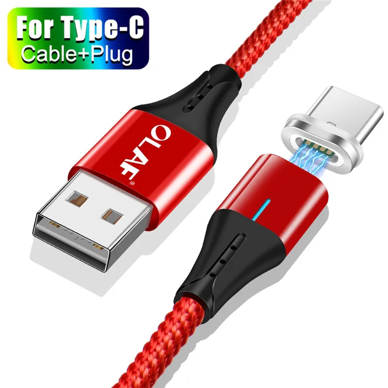 Red Type C Cable Олаф двухсторонний 3а нейлоновый usb type-C кабель для samsung Galaxy S9 S8 кабель передачи данных для быстрой зарядки для huawei mate 20 Pro Xiaomi Mi 8 - Цвет: Red Type C Cable