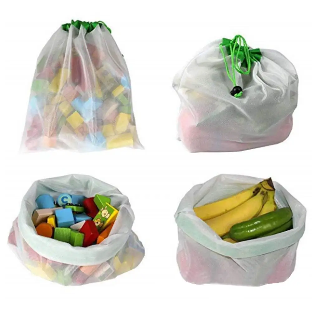 12 Pack Reusable Produce Mesh Bags Organic Cotton Storage for Fruits Vegetables Toys | Дом и сад