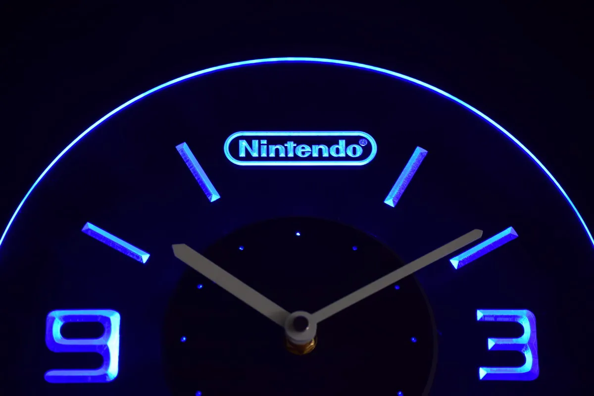 Cnc0196 Nintendo с подсветкой 3D неосветильник ные часы | Дом и сад