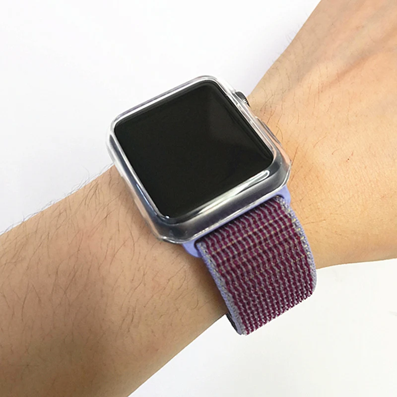 Нейлоновый спортивный бесшовный ремешок для наручных часов iwatch, 4 цвета, в полоску, легкий мягкий сплетенный ремешок для наручных часов Apple Watch 4 серии 3/2/1 38 мм 42 мм 40 мм 44 мм