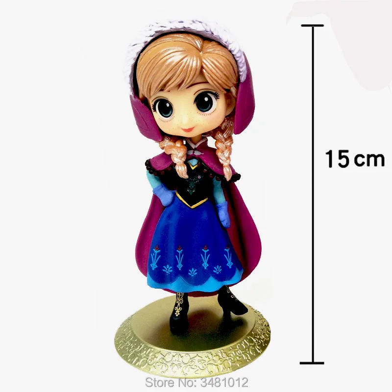 

Q Posket Elsa Anna PVC Action Figures Snow Queen Dolls Figurines Kids Toys for Children Girls