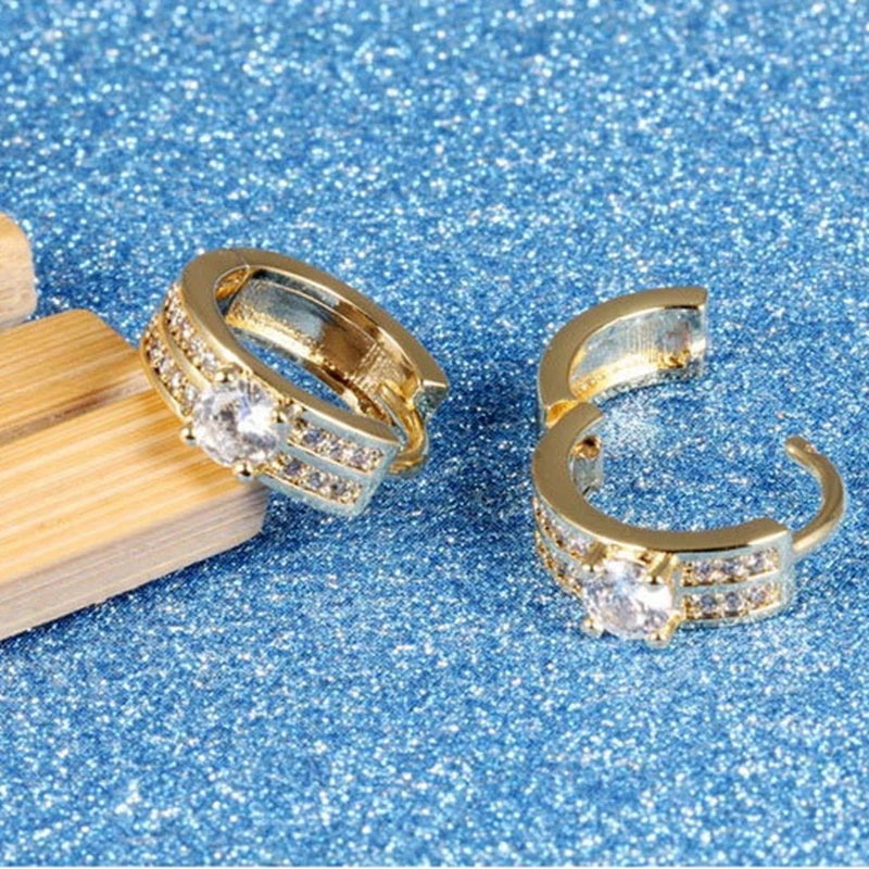 Модные серьги Huggie, однотонные позолоченные серьги-кольца