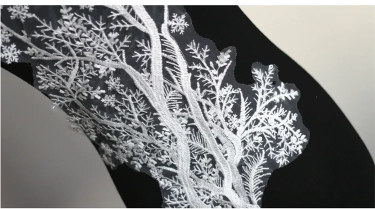 Французская кружевная тканевая нашивка цвета слоновой кости вышитая аппликация