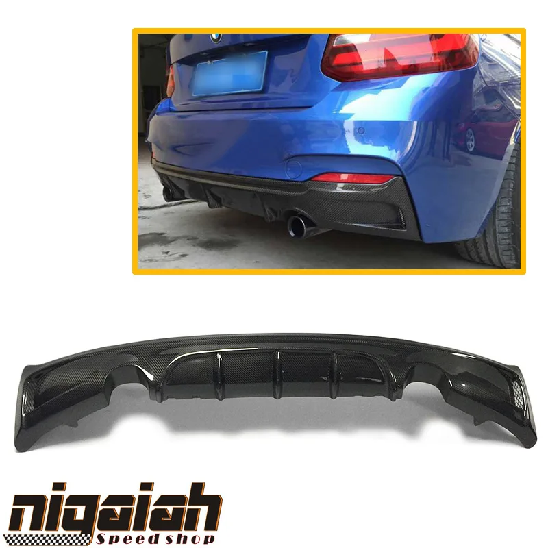 F22 Carbon Fiber Car Rear Bumper Lip Spoiler Diffuser for BMW M Sport Coupe Convertible 14-17 Black FRP 220i 230i 235i | Автомобили и