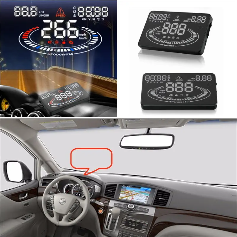 Автомобильный проекционный дисплей на лобовое стекло HUD для Nissan Quest/Rogue/Sentra 2013-2020