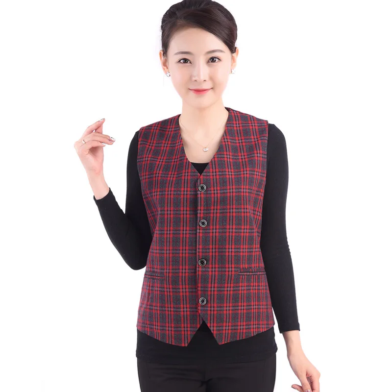 Женская короткая жилетка среднего возраста Весенняя Повседневная тонкая