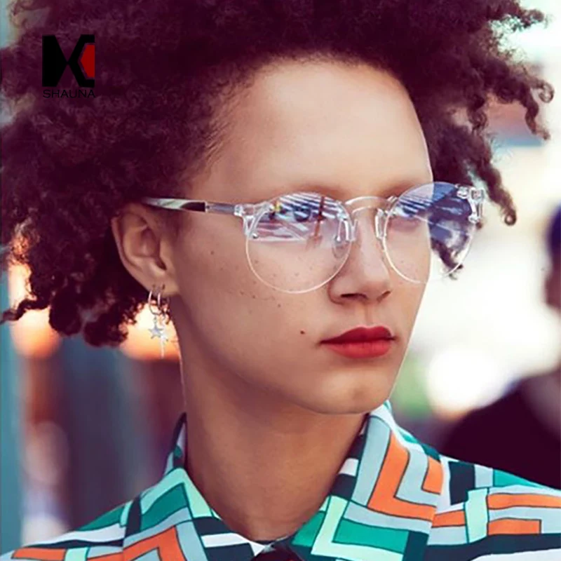 SHAUNA модные яркие цвета женские круглые солнечные очки Rimess трендовые мужские